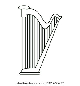 Harp instrument cartoon