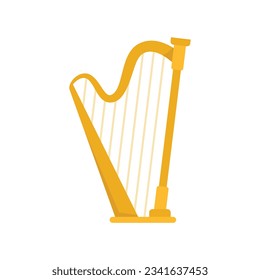 Harp instrument icon. Flat illustration of Harp instrument vector icon for web design isolated