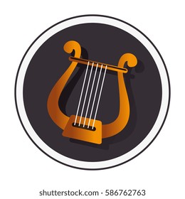 harp instrument isolated icon