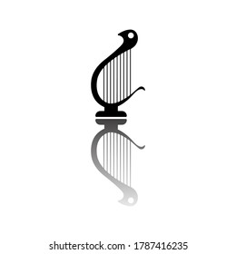 Vector de iconos musicales de instrumentos Harp