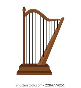 harp instrument musical isolated icon
