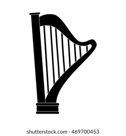 harp instrument musical lyre classic old play vector  isolated illustration