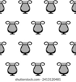 Harp instrument pattern art design vector
