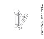 Harp instrument vector emoji symbol sign icon illustration