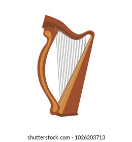 Harp, isolated on white background, vector illustration, icon