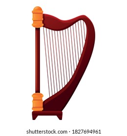 Harp lesson icon. Cartoon of harp lesson vector icon for web design isolated on white background