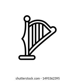 harp line icon sign.   - Vector