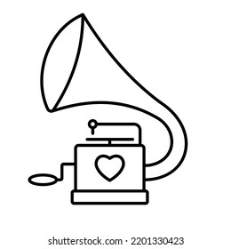 Harp line Vector Icon easily modified

