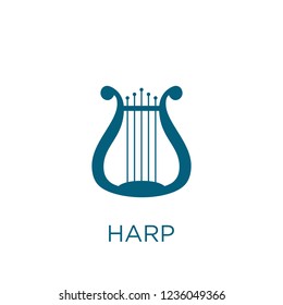 harp lyre icon vector music symbol logo element