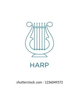 harp lyre icon vector music symbol logo element