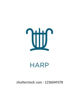 harp lyre icon vector music symbol logo element