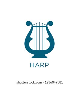 harp lyre icon vector music symbol logo element