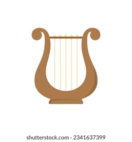 Harp melody icon. Flat illustration of Harp melody vector icon for web design isolated