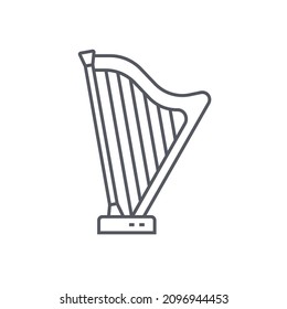 Harp - modern black line design style icon on white background