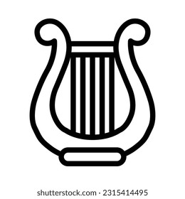 Harp, Music Flat Icon Logo Illustration. Music Icon-set. Suitable For Web Design, Logo, App.