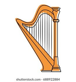 Harp music instrument