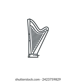 Harp, music, instrument, band, song icon, vector illustration