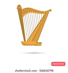 Harp music instrument/ Color flat icon