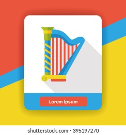 harp music instrument flat icon