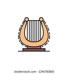 harp, music and instrument icon. Element of history color icon for mobile concept and web apps. Color harp, music and instrument icon can be used for web and mobile