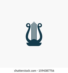 harp music instrument logo vector design template. harp logo, symbol icon.