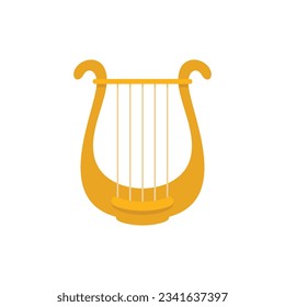 Harp musical icon. Flat illustration of Harp musical vector icon for web design isolated