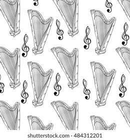 harp musical instrument background