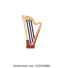 Harp musical instrument flat icon, vector sign, colorful pictogram isolated on white. Symbol, logo illustration. Flat style design