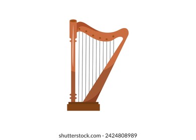 Harp Musical Instrument Flat Sticker Design