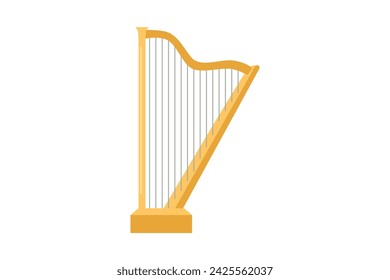 Harp Musical Instrument Flat Sticker Design