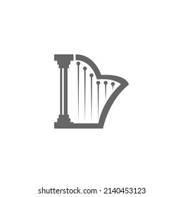 Harp musical instrument icon illustration template