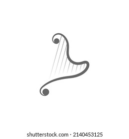 Harp musical instrument icon illustration template