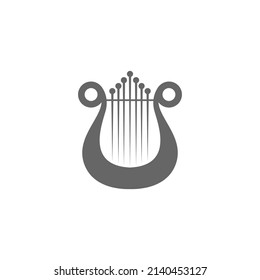 Harp musical instrument icon illustration template
