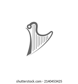 Harp musical instrument icon illustration template