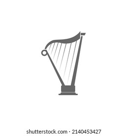 Harp musical instrument icon illustration template