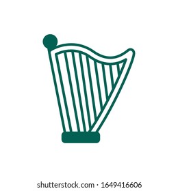 harp musical instrument line style icon vector illustration design