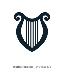 harp musical instrument logo vector illustration template design