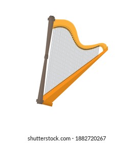 Harp. musical instrument, vector illustration