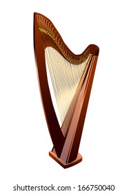 Harp on white