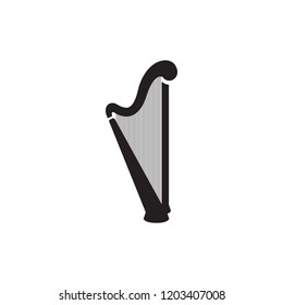 Harp on a white background, music instrument.