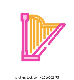 harp outline icon orange violet 