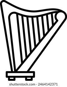 Harp outline icon vector illustration