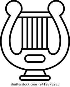 Harp Outline vector illustration icon