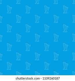 Harp pattern vector seamless blue repeat for any use