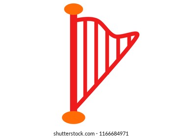 Harp red - Arpa color anaranjado - Vector 