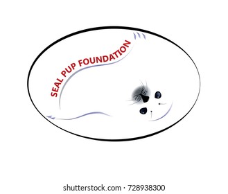 Harp seal - graphic logo design isolated