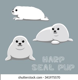 Harp Seal Pup Cartoon Vector Illustration