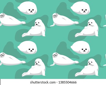 Harp Seal Pup Cute Background Seamless Wallpaper