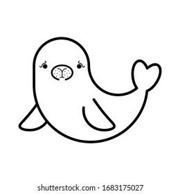 Harp Seal Pup isolated. Animal vector illustration