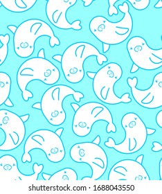 Harp Seal Pup pattern seamless. Animal vector background